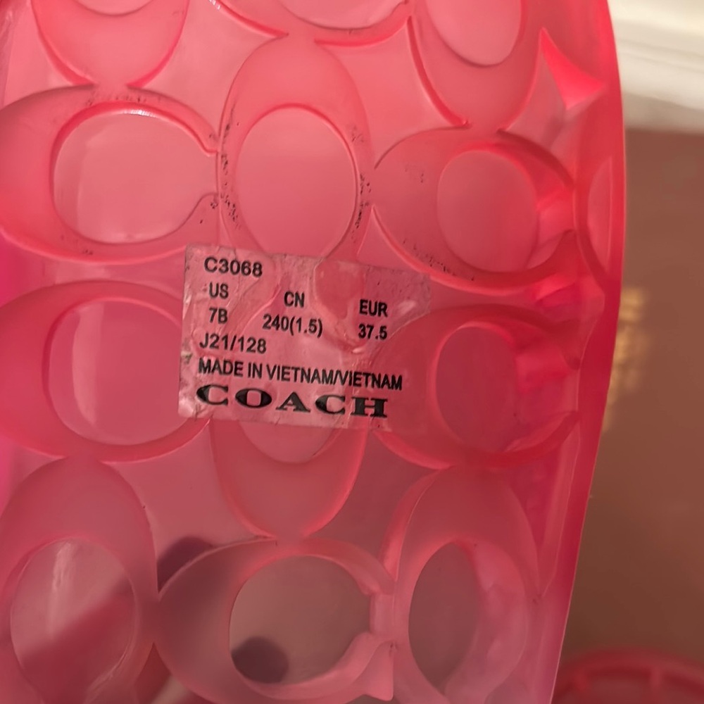 Coach Translucent Pink Slides - Picture 4 of 4